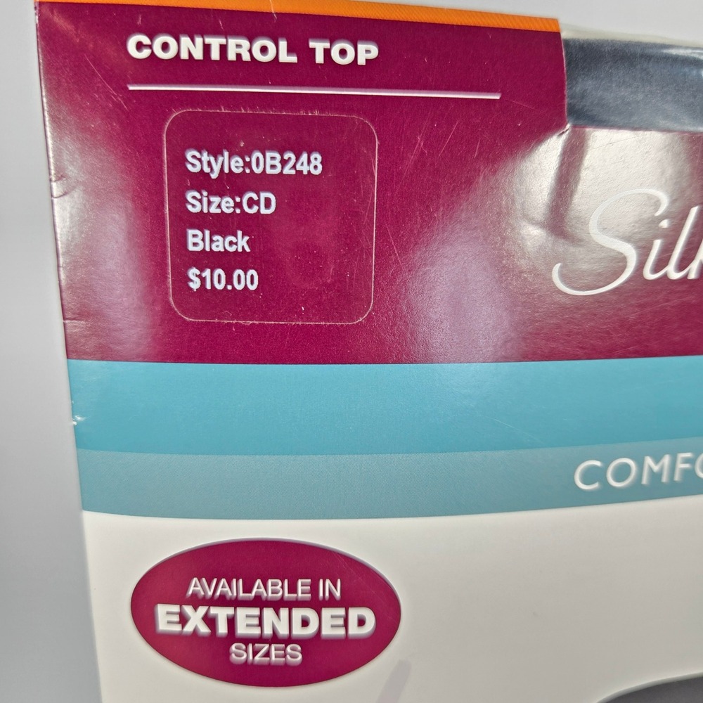 Hanes Silk Reflections Hosiery Bundle 4 Pairs Size CD Sheer Barely There‎ Black - Picture 7 of 13